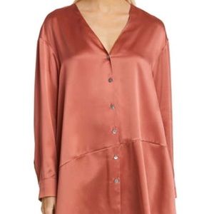 Cinq a Sept High/Low Silk Shirt